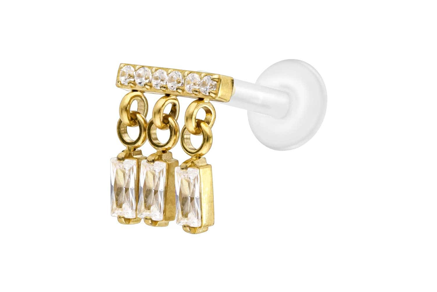 PTFE Labret Piercing mit Innengewinde + Titan-Aufsatz WINDSPIEL